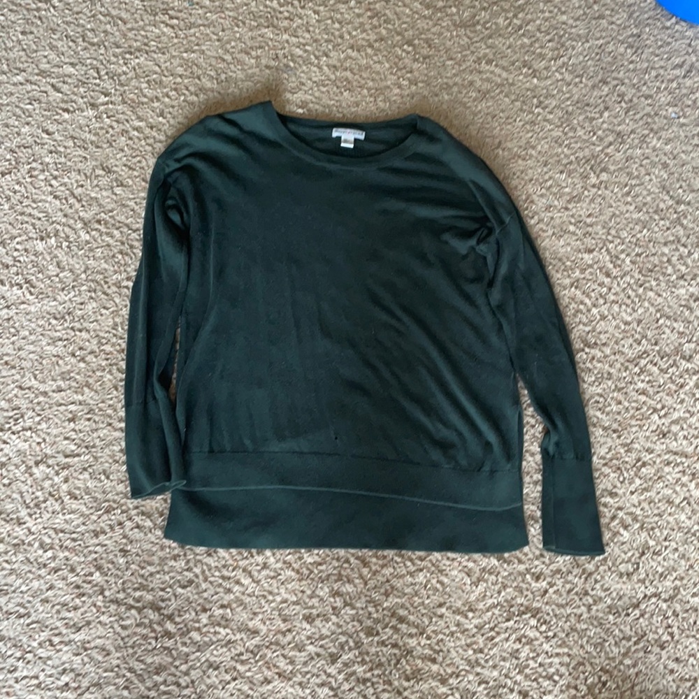 Hunter green high low lightweight sweater